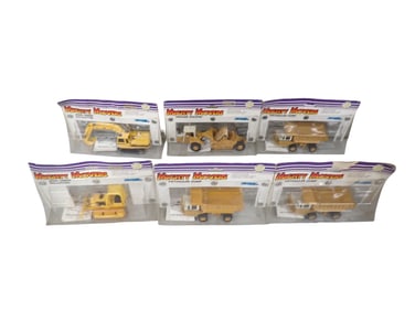 6 Ertl Mighty Movers Die Cast Toy Trucks and Machines in Original Packages