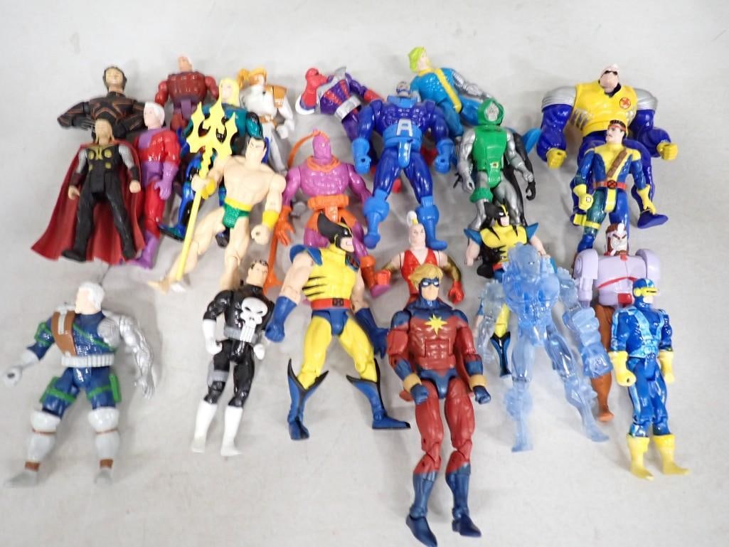Lot of Action Figures Toys incl Marvel Characters, Etc: Lot of Action Figures Toys incl Marvel Characters, Etc All pictures are considered part of the description and should be examined carefully by bidders. Live Auctioneers is now offering Live Shipping