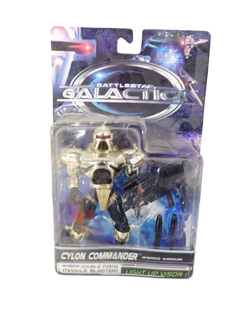 Battlestar Galactica Cylon Commander Android Warrior Action Figure by Trendmasters New in Package (1 of 3)