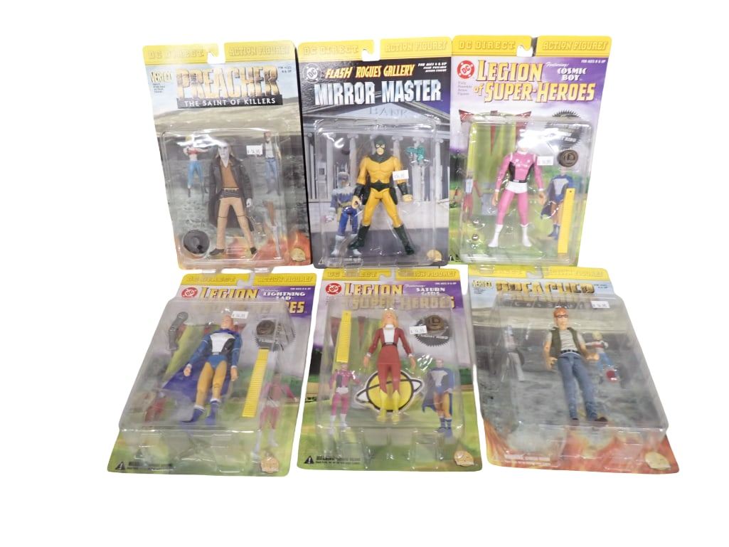 6 Action Figures New in Package incl Legion of Superheroes, Flash Mirror Master, Preacher the Saint (1 of 4)
