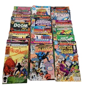 Comic Book Lot including Batman, Doom, Wolverine, Fallen Angels, Suicide Squad, Defenders, Spider-ma