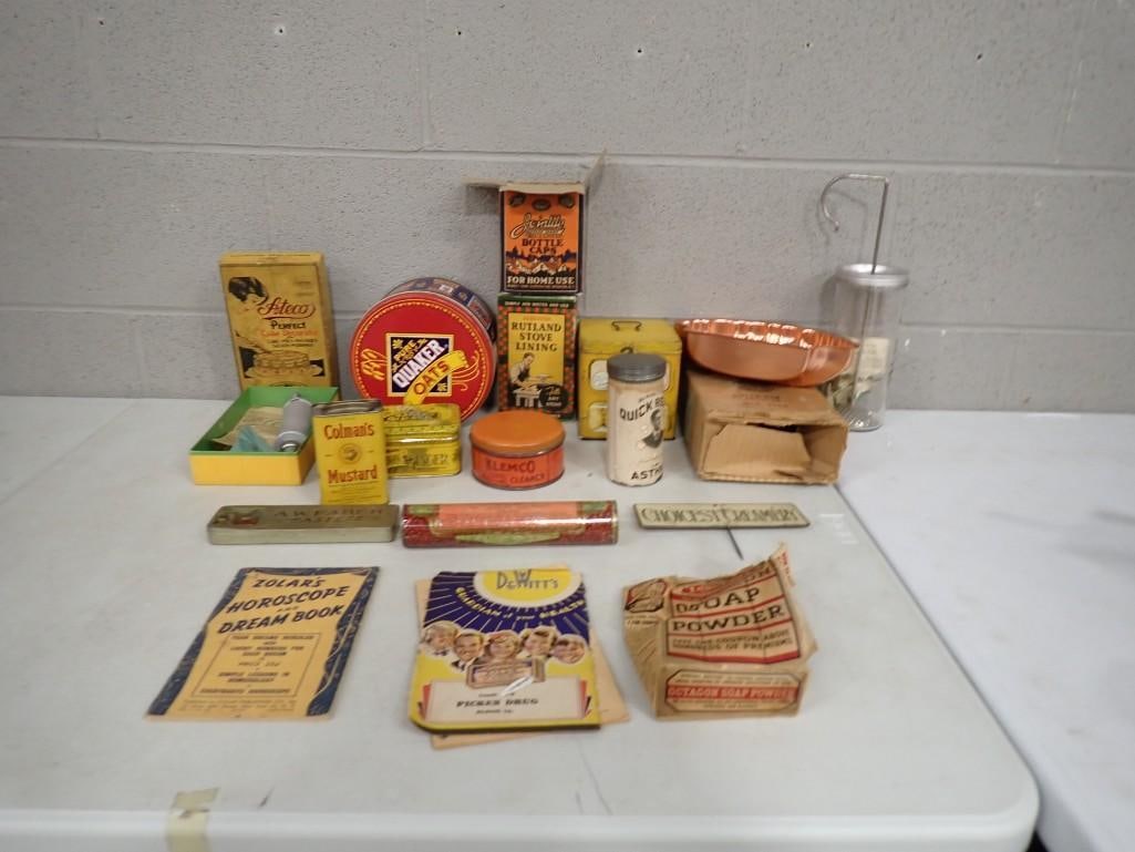 Lot of Vintage Tins, Advertising, Ephemera, etc. (1 of 11)