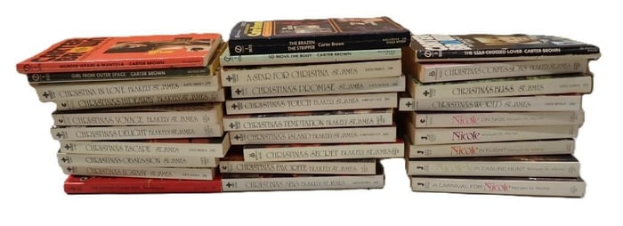 Large Lot of Vintage Adult Paperback Books including Blakely St. James, Playboy Paperbacks, etc.