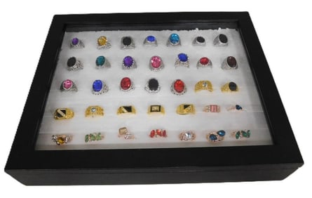 Lot of 35 Costume Jewelry Rings