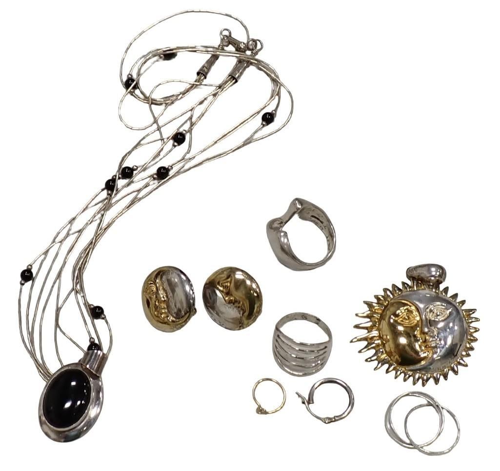 Lot of Jewelry - Mostly Sterling Silver.  Includes Charms, Earrings, Rings, etc. (1 of 12)