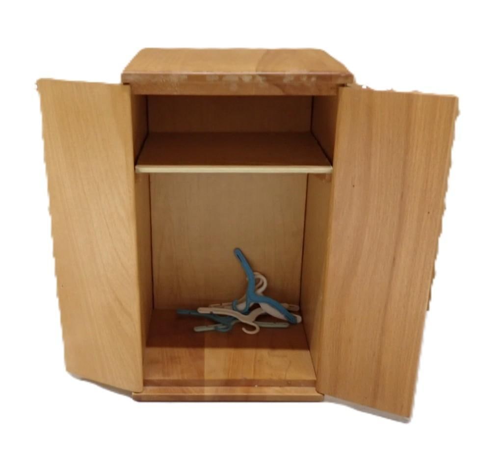 Vintage Strombecker Doll Clothes Wooden Cabinet: Vintage Strombecker Doll Clothes Wooden Cabinet All pictures are considered part of the description and should be examined carefully by bidders. Live Auctioneers is now offering Live Shipping through 