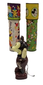 Hallmark Disney Wind Up Mickey Mouse and 2 Vintage Kaleidoscopes