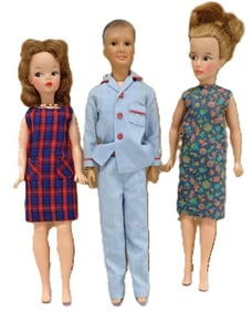 Vintage 1960's Ideal Tammy, Mom and Dad Dolls