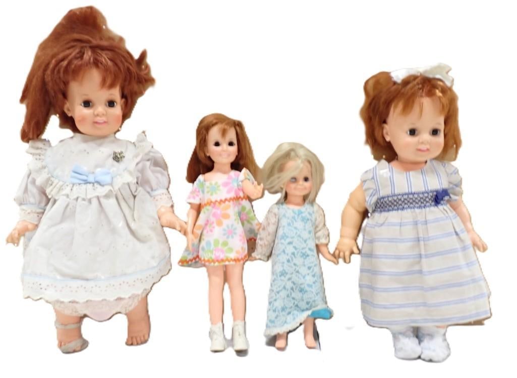 2 Vintage 1971 Ideal Crissy and Velvet and 2 1972 Ideal Baby Crissy Grow Hair Dolls (1 of 8)
