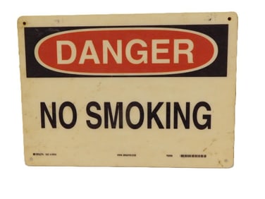 Vintage Danger No Smoking Sign