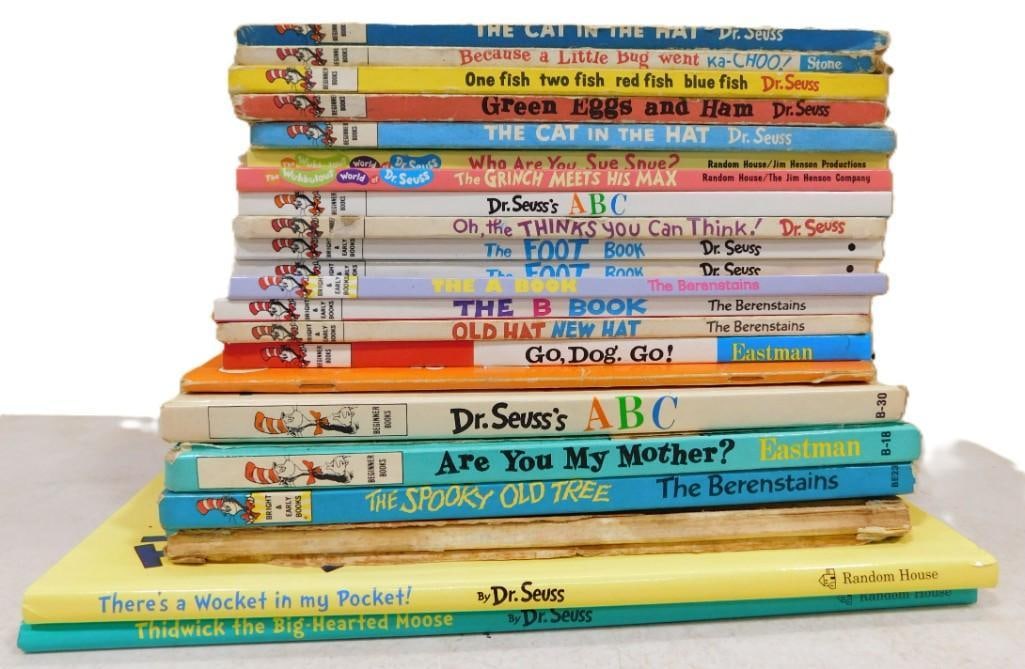 Vintage Dr. Seuss Books including Cat in the Hat, Green Eggs and Ham, ABC, Wocket, Thidwick, etc. (1 of 11)