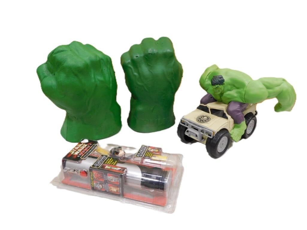 Incredible Hulk and Star Wars Lot including Novelty Fists, Truck, Anakin Skywalker Light Saber New (1 of 11)
