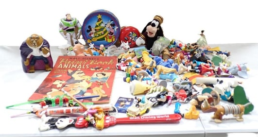 Misc. Toy Lot including Walt Disney, Toy Story, Vintage, Figures, Paint Book, etc