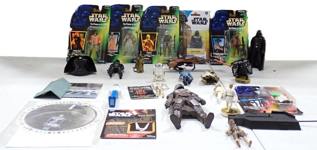Star Wars Toy Lot including New in Package Action Figures, Pez, Metal 3D Model Kit, etc (1 of 10)