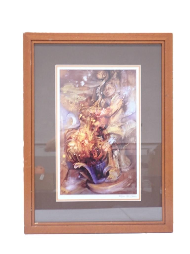 Framed Signed and Numbered 494/500 Print Laura Lee Junge "Bellowing at the Bass" (1 of 6)