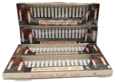 4 Sets of 20 Vintage Flickering Candle Lights - New in Packages