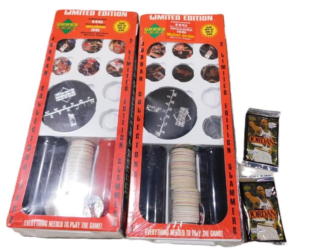 Two Sealed Michael Jordan  Slammers Collector Packs and Two Sealed Packs of Upper Deck Jordan Milk (1 of 8)