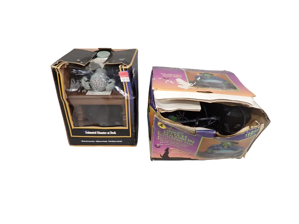 Halloween Decorations incl Witch Cauldron with Spooky Fog and Animated Monster at Desk (1 of 8)