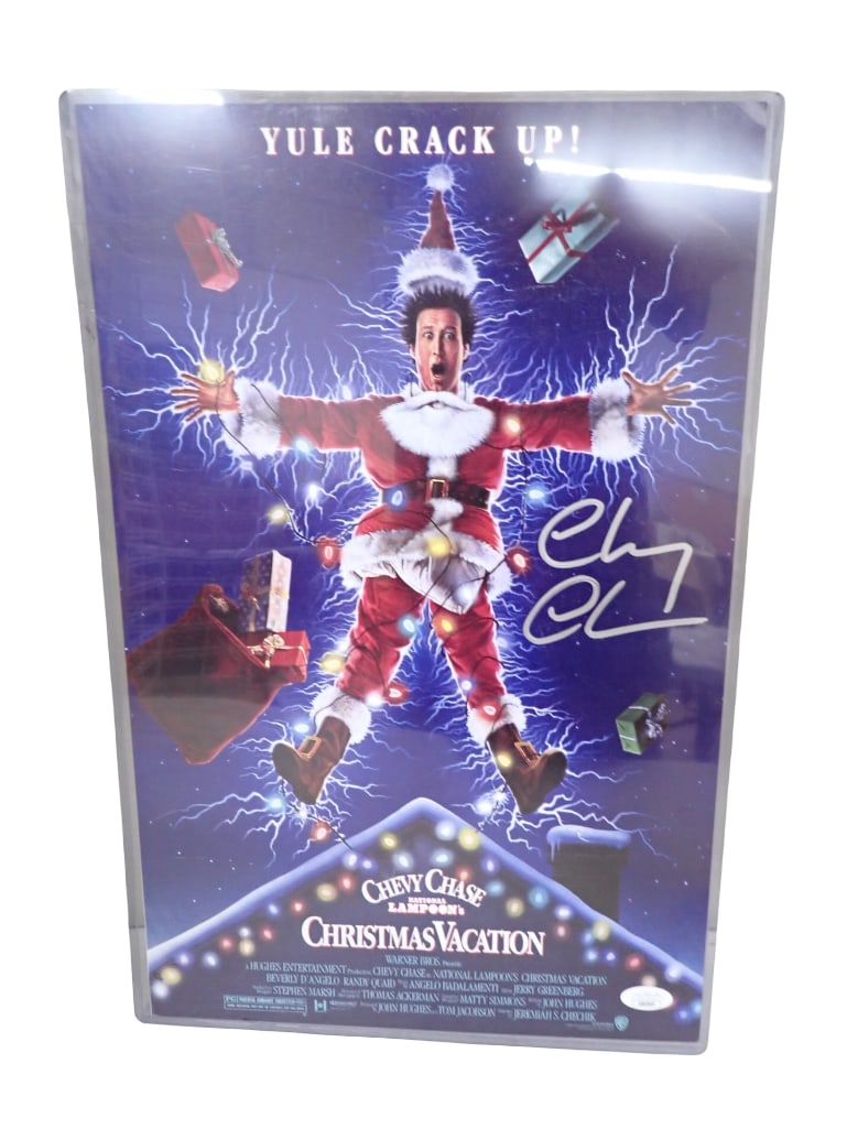 Chevy Chase Autographed National Lampoon's Christmas Vacation Poster 11"x17" with JSA COA (1 of 9)