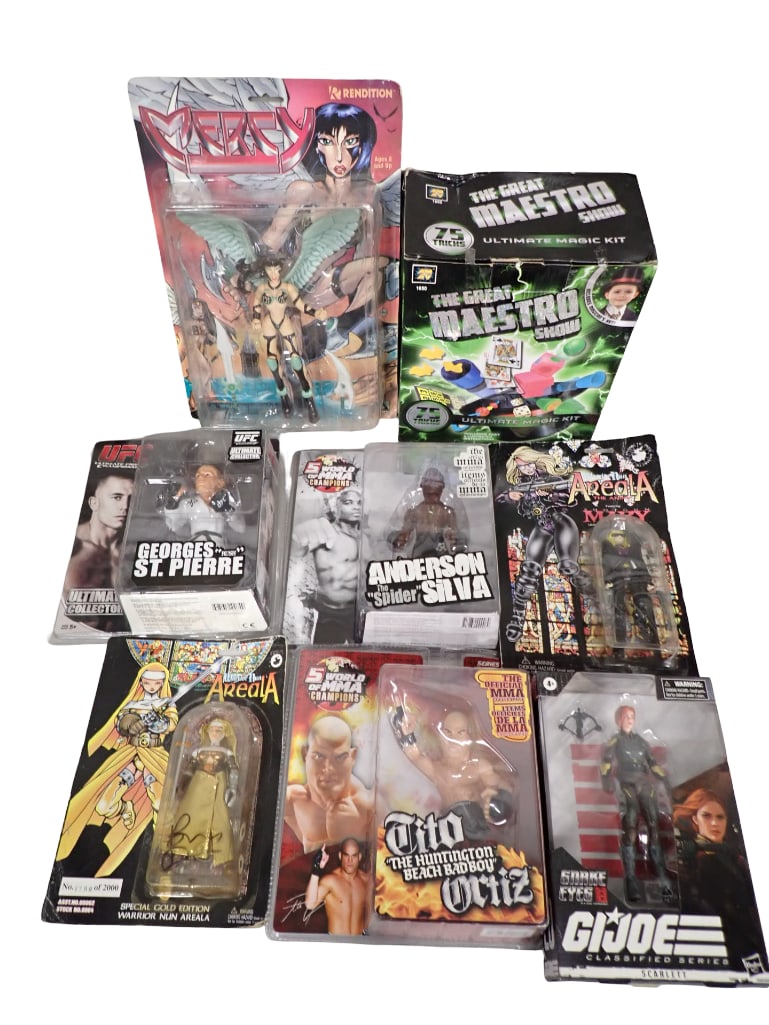 Lot of Action Figures and Toys incl GI Joe Snake Eyes, Georges Rush St. Pierre UFC, (1 of 7)