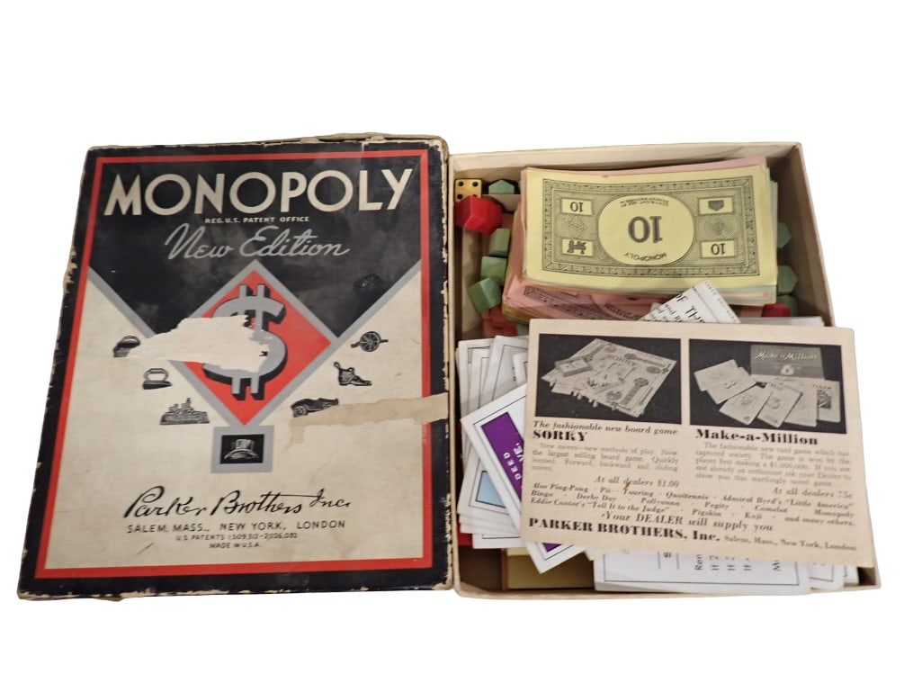Vintage Monopoly Pieces, Property Cards, Money, Etc. No Board: Vintage Monopoly Pieces, Property Cards, Money, Etc. No Board All pictures are considered part of the description and should be examined carefully by bidders. Live Auctioneers is now offering Live S