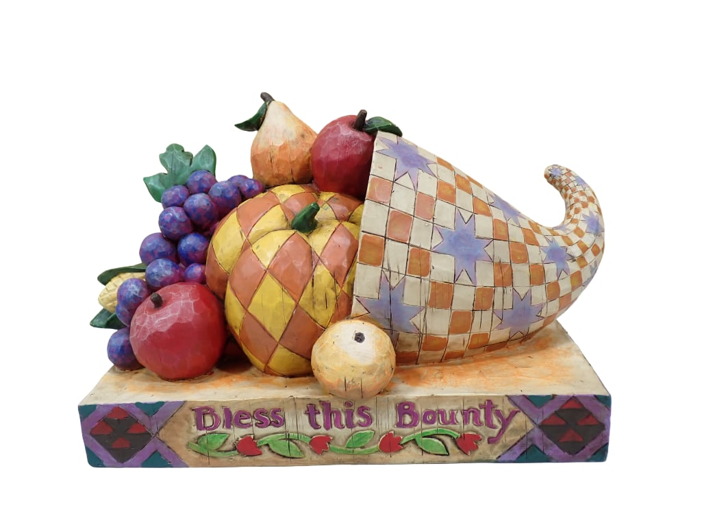 2004 Jim Shore Bless This Bounty Heartwood Creek Horn of Plenty of Cornucopia (1 of 6)