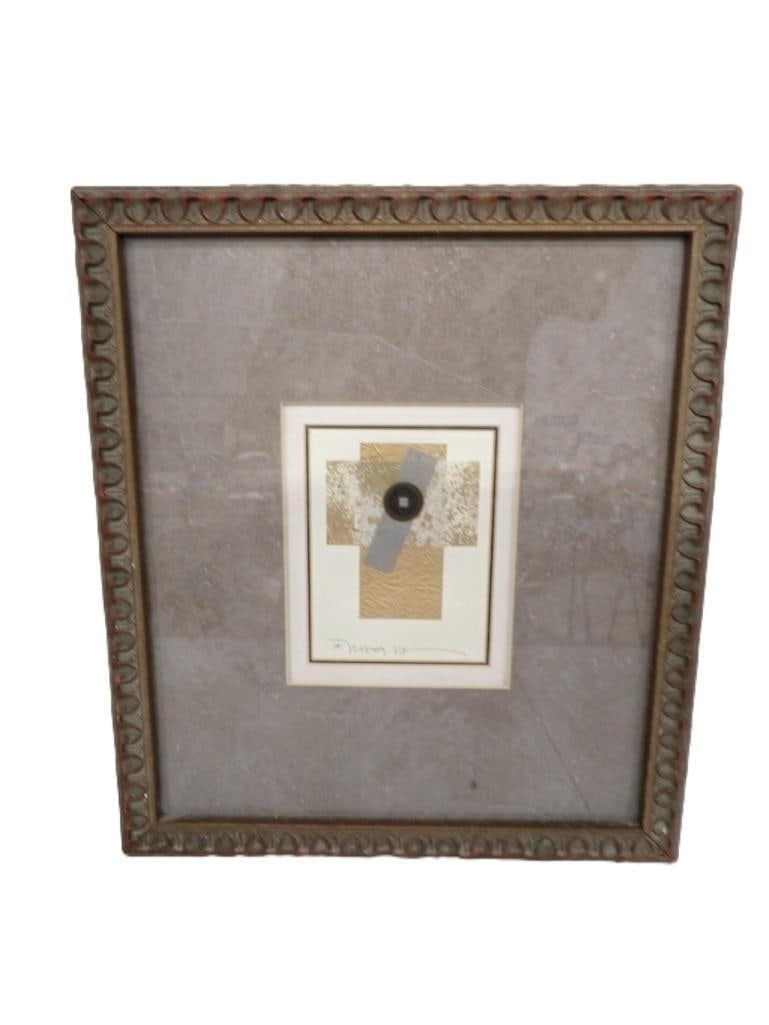 Framed Mix media Abstract Art - Pencil Signed Nina Matsuno (1 of 6)