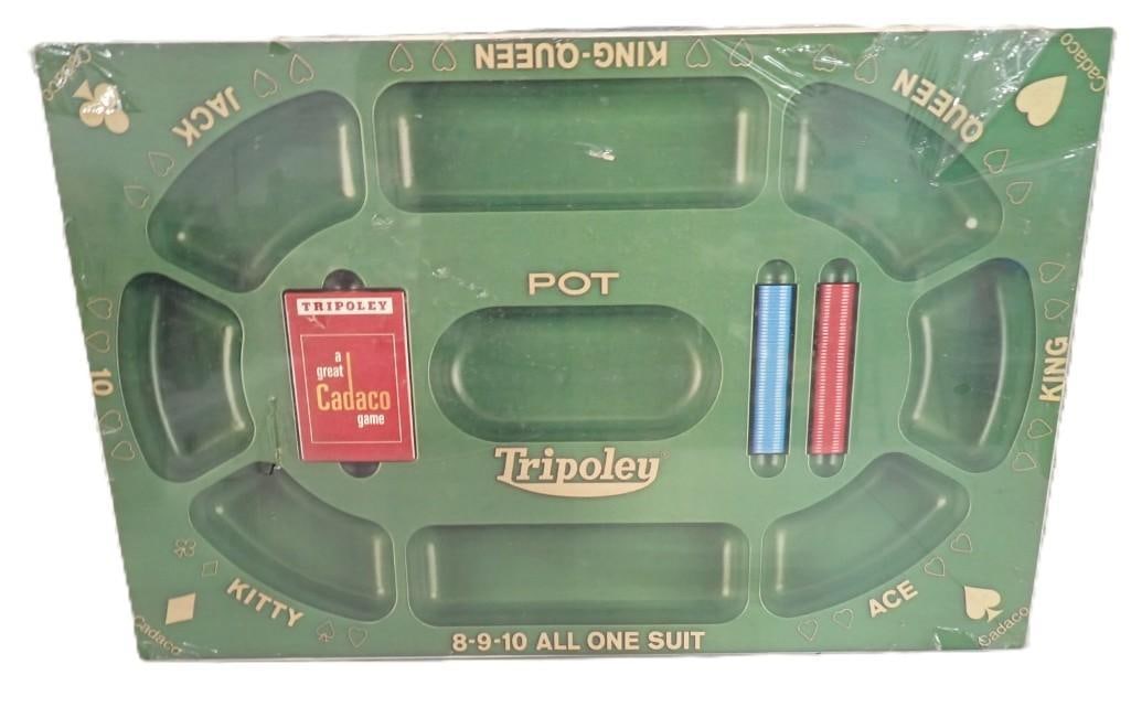Tripoley Card Game: Tripoley Card Game - still sealed, but some of the plastic is torn All pictures are considered part of the description and should be examined carefully by bidders. Live Auctioneers is now offering Liv