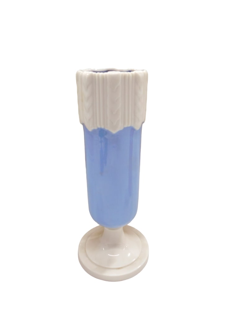 Lenox Porcelain Footed Vase Blue and White: Lenox Porcelain Footed Vase Blue and White All pictures are considered part of the description and should be examined carefully by bidders. Live Auctioneers is now offering Live Shipping through the