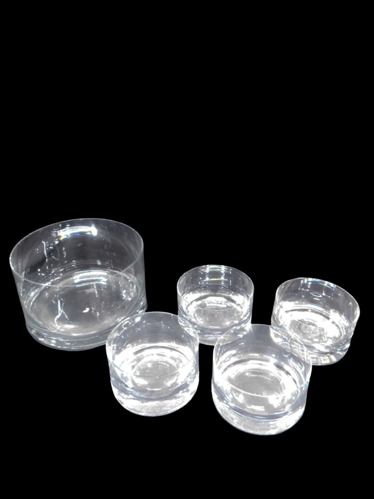 Krosno Poland Glass Salad Bowl Set incl 1 Serving Bowl and 4 Individual Bowls (1 of 7)
