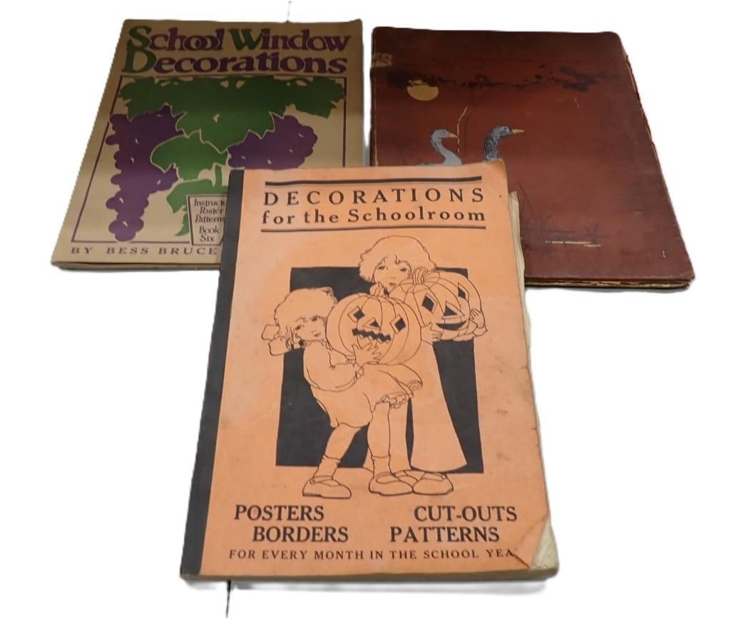 Lot of Vintage School Window Decorations, Mother Goose Book, Poster Borders, Cut-Outs, etc.: Lot of Vintage School Window Decorations, Mother Goose Book, Poster Borders, Cut-Outs, etc. All pictures are considered part of the description and should be examined carefully by bidders. Live Auctio