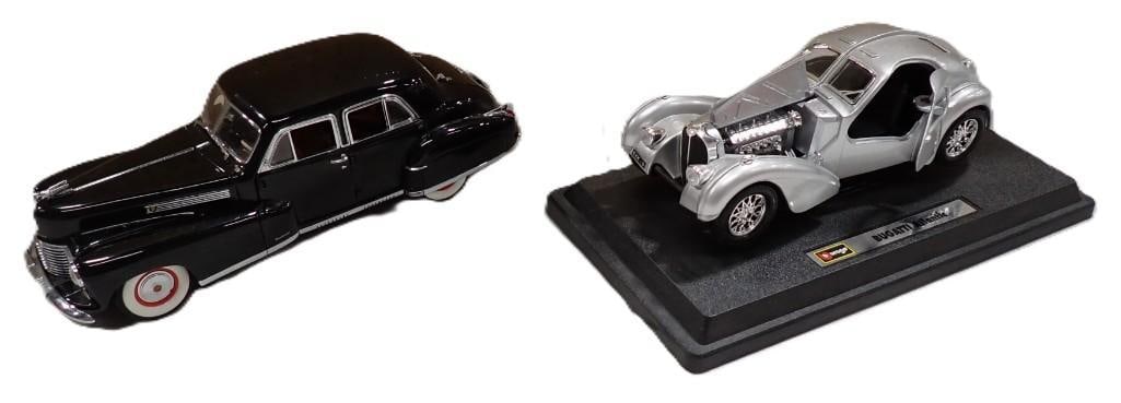 Danbury Mint 1941 Cadillac Fleetwood and Burago Bugatti: Danbury Mint 1941 Cadillac Fleetwood and Burago Bugatti All pictures are considered part of the description and should be examined carefully by bidders. Live Auctioneers is now offering Live Shipping