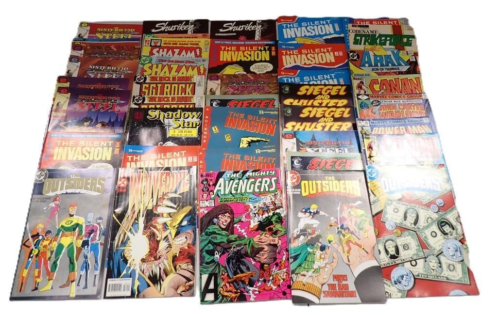 Comic Book Lot including Shazam, Silent Invasion, Sisterhood Steel, Sgt. Rock, Shuriken, Conan (1 of 7)