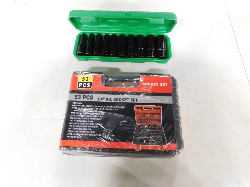 53 Piece Socket Set - New in package plus some additional large Sockets with green case (1 of 6)