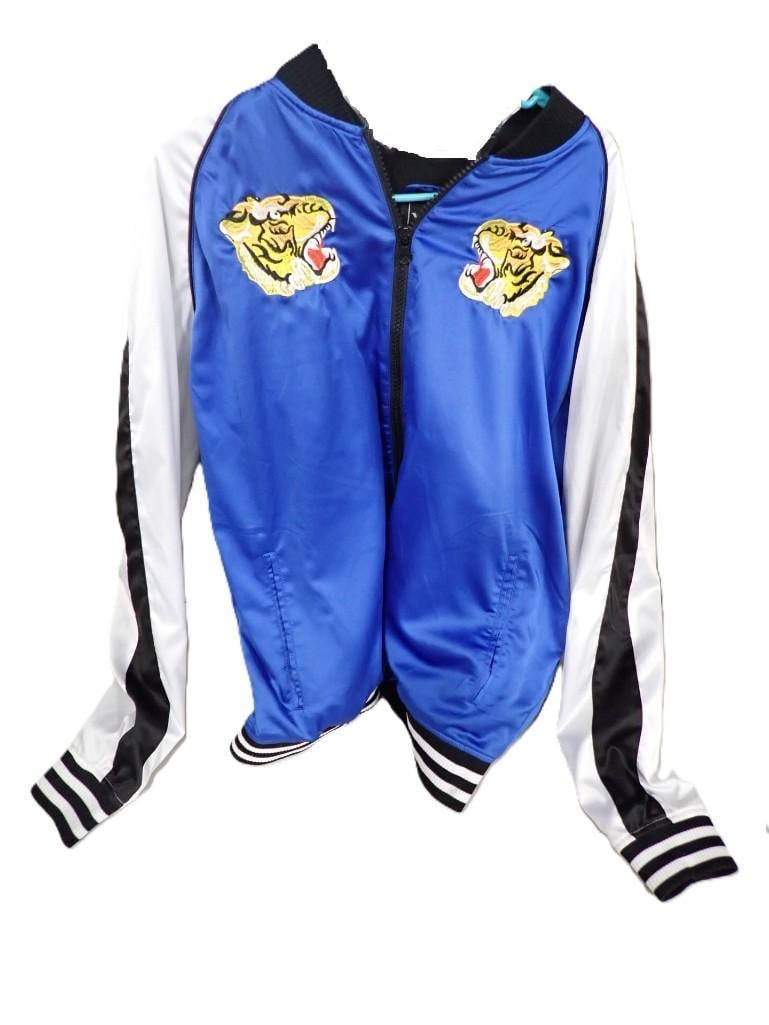 Young and Reckless Size XL Bomber Jacket with Embroidered Asian Style Tiger Design (1 of 6)