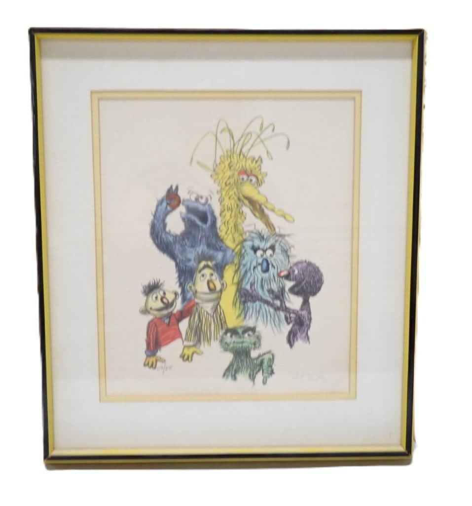 Framed Art Dudley Pencil Signed Sesame Street Print 119/250 - Measures roughly 16x20" (1 of 5)
