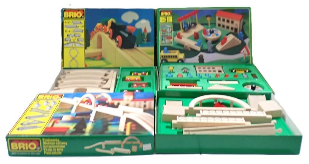 Brio Toy Train Sets - comes with everything as shown: Brio Toy Train Sets - comes with everything as shown All pictures are considered part of the description and should be examined carefully by bidders. Live Auctioneers is now offering Live Shipping thr