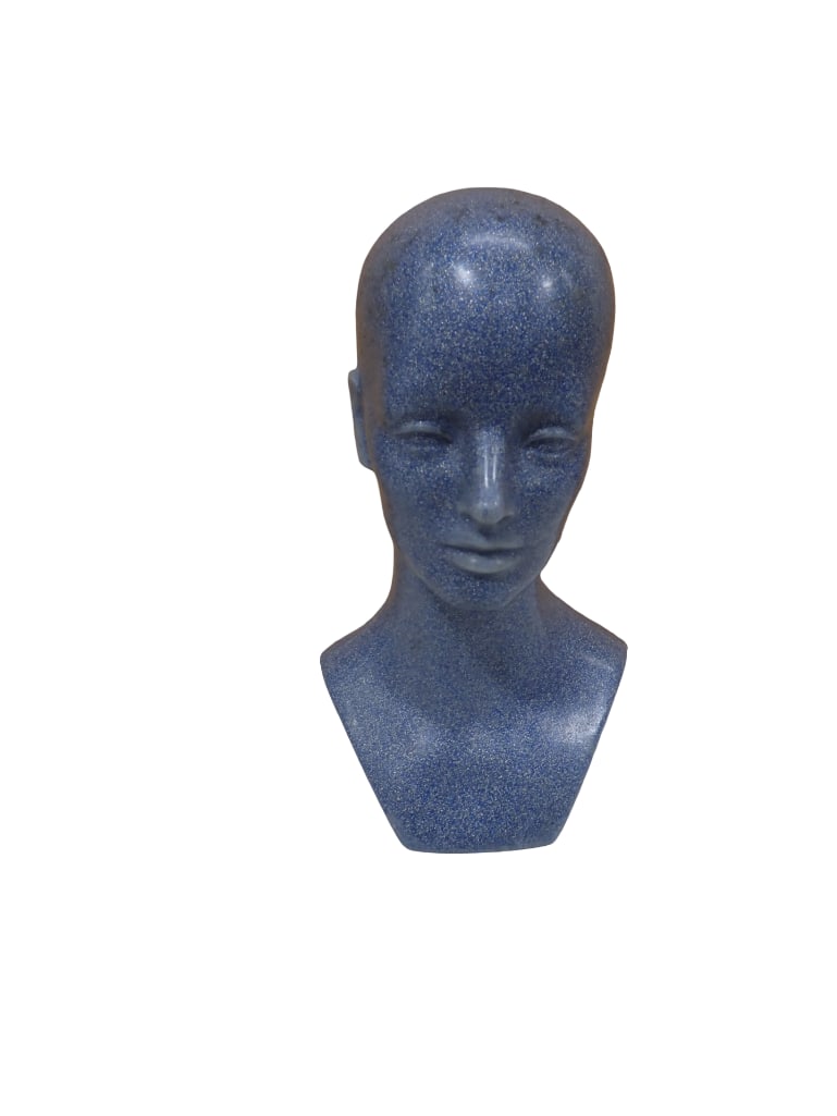 Sparkle Blue and Silver Color Long Neck Mannequin Head (1 of 5)