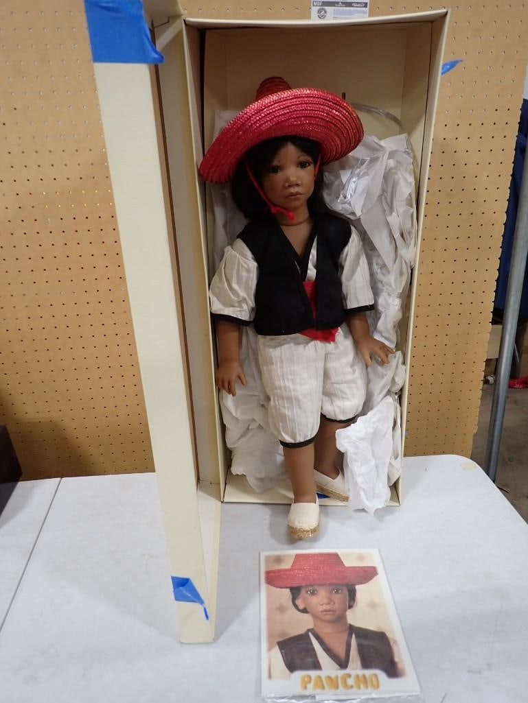 Annette Himstedt Puppen Kinder Pancho Doll in Original Box: Annette Himstedt Puppen Kinder Pancho Doll in Original Box All pictures are considered part of the description and should be examined carefully by bidders. Live Auctioneers is now offering Live Shippi