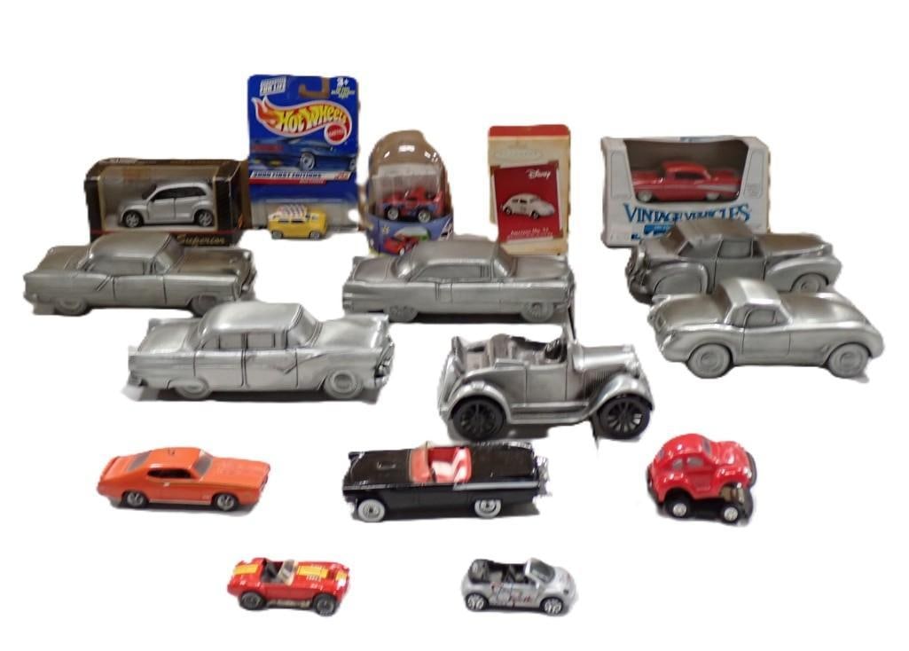Car Lot including Hot Wheels New in Package, Disney Hallmark Keepsake, Vintage, Maisto, etc.: Car Lot including Hot Wheels New in Package, Disney Hallmark Keepsake, Vintage, Maisto, etc. All pictures are considered part of the description and should be examined carefully by bidders. Live Aucti