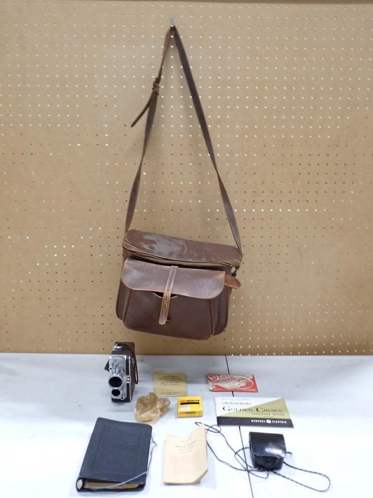 Misc. Lot including Filmo Auto 8 Bell & Howell 8MM Camera, Leather Bag, Accessories, etc. (1 of 14)
