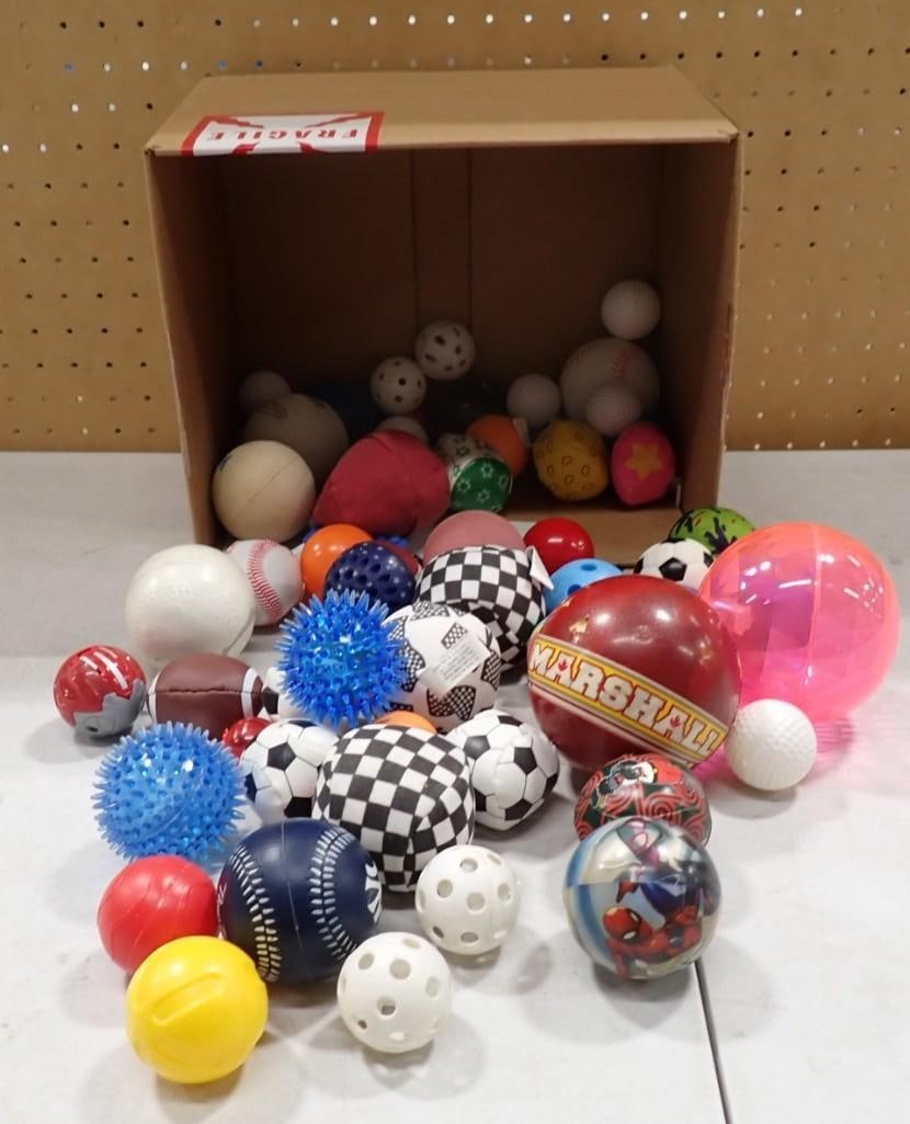 Ball Lot - assorted balls: Ball Lot - assorted balls All pictures are considered part of the description and should be examined carefully by bidders. Live Auctioneers is now offering Live Shipping through them. This is an
