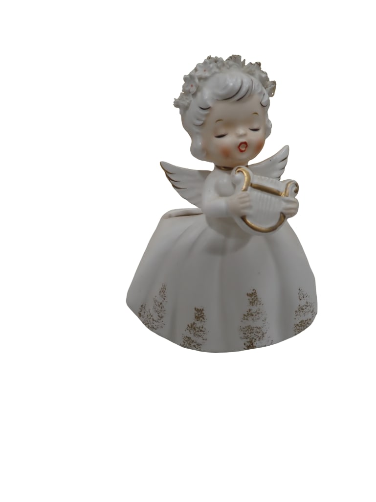Vintage Inarco E-1622 Porcelain Angel Holding a Candle Mini Planter or Vase: Vintage Inarco E-1622 Porcelain Angel Holding a Candle Mini Planter or Vase All pictures are considered part of the description and should be examined carefully by bidders. Live Auctioneers is now off