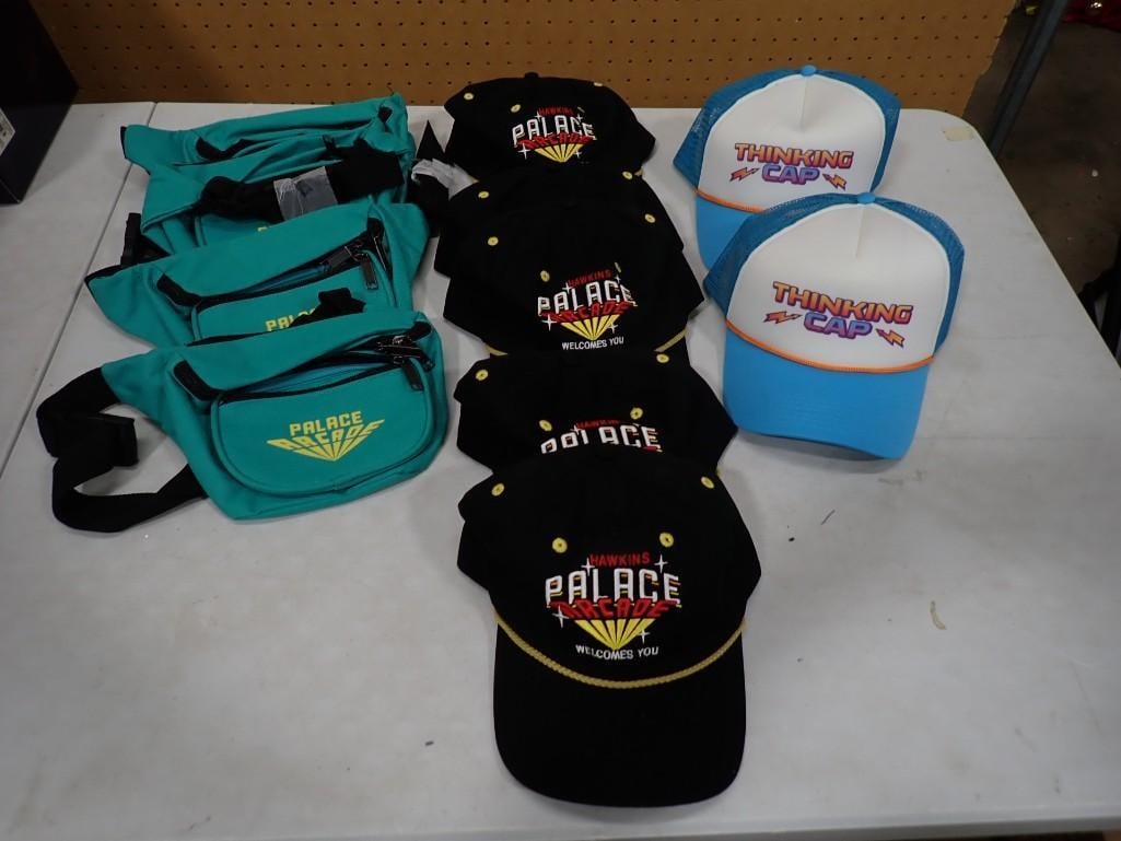 Stranger Things Lot including 4 Palace Arcade Hip Packs / Bags, 5 Palace Arcade Hats and 2 Thinking (1 of 7)