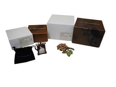 Jay Strongwater Provence Rose Trinket Box and Jay Strongwater Miniature Picture Frame