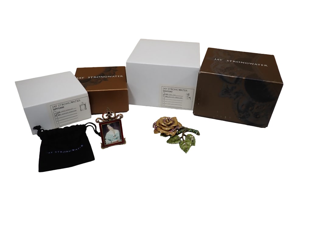 Jay Strongwater Provence Rose Trinket Box and Jay Strongwater Miniature Picture Frame (1 of 5)