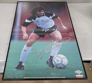 Autographed Hugo Perez Futbol / Soccer Umbro Poster - No COA