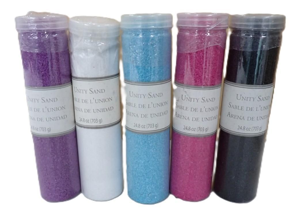 Set of 5 Different Colors of Unity Sand - 24.8oz in each: Set of 5 Different Colors of Unity Sand - 24.8oz in each All pictures are considered part of the description and should be examined carefully by bidders. Live Auctioneers is now offering Live Shipping