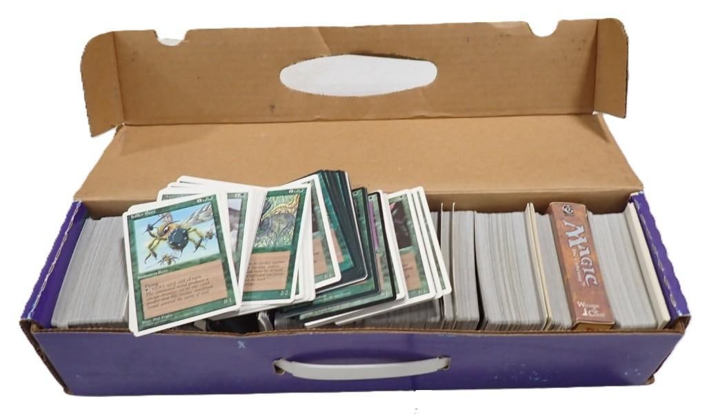 Box full of assorted Magic the Gathering Cards: Box full of assorted Magic the Gathering Cards All pictures are considered part of the description and should be examined carefully by bidders. Live Auctioneers is now offering Live Shipping through t