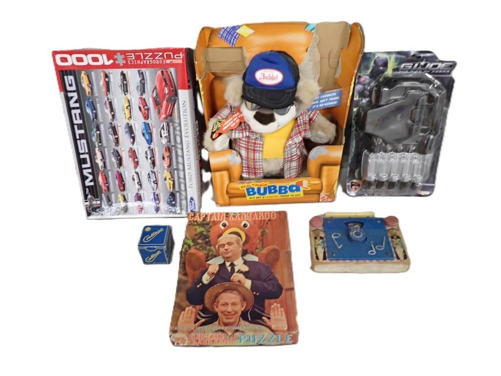 Toy Lot including Ford Mustang Puzzle, GI Joe, Real Talkin' Bubba, Captain Kangaroo, Jack and Jill (1 of 7)